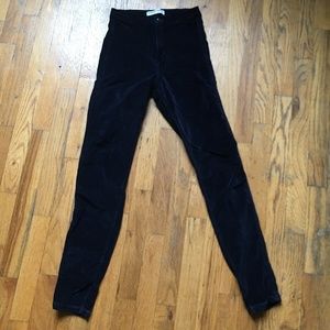 American Apparel Velvet High-Waisted Skinny Pants